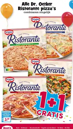 Boon`s Markt Dr. Oetker Ristorante pizza's aanbieding