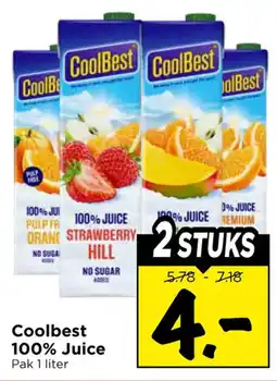 Vomar Voordeelmarkt Coolbest 100% Juice aanbieding
