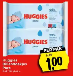 Vomar Voordeelmarkt Huggies Billendoekjes Pure aanbieding