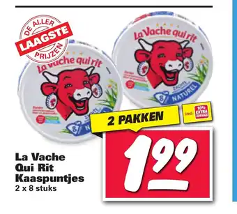 Nettorama La Vache Qui Rit Kaaspuntjes 2 x 8 stuks 2 pakken aanbieding