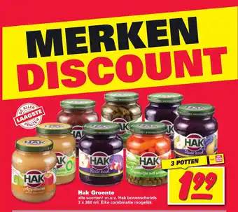 Nettorama Hak Groente 3 x 360 ml 3 potten aanbieding