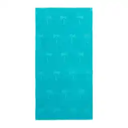 Wehkamp BEACHWAVE strandlaken Palm - aquablauw (velours) (200x100 cm) aanbieding