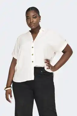 Wehkamp ONLY CARMAKOMA blouse ecru aanbieding