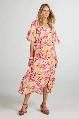 Wehkamp Didi gebloemde midi jurk roze aanbieding