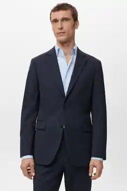 Wehkamp Mango Man colbert met wol donkerblauw aanbieding