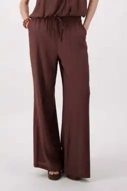 Wehkamp Zusss viscose wide leg broek - bruin aanbieding