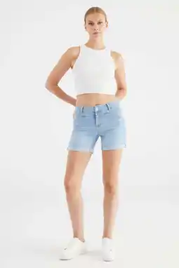 Wehkamp Cup of Joe Denim skinny regularwaist short light blue denim aanbieding