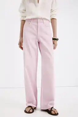 Wehkamp Mango wide leg denim broek - lichtroze aanbieding