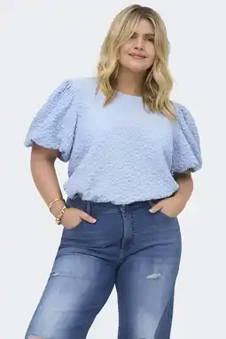 Wehkamp ONLY CARMAKOMA top lichtblauw aanbieding