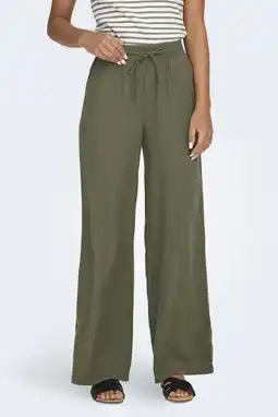 Wehkamp JDY linnen highwaist casual broek groen aanbieding