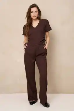 Wehkamp Lofty Manner straight leg broek - bruin aanbieding