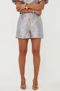 Wehkamp Ydence regular fit casual gebloemde short - lichtblauw aanbieding