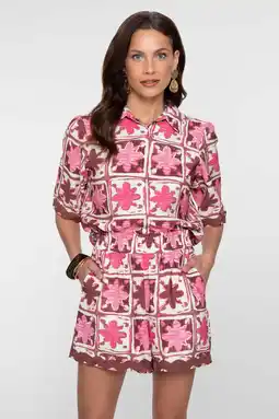 Wehkamp Geisha blouse met print - roze aanbieding