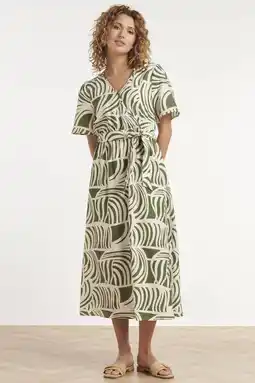 Wehkamp Smashed Lemon wikkeljurk met print - groen aanbieding
