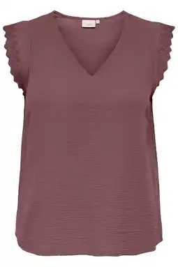 Wehkamp ONLY CARMAKOMA top broderie roodbruin aanbieding