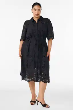 Wehkamp Zizzi blousejurk broderie zwart aanbieding