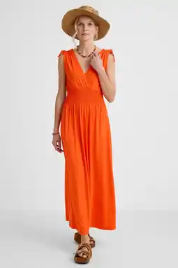 Wehkamp Geisha zomerjurk met rijgdetail - oranje aanbieding