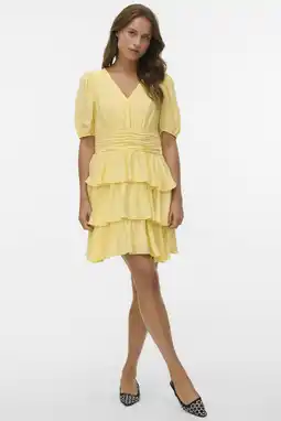 Wehkamp VERO MODA mini jurk - lichtgeel aanbieding