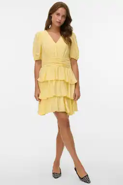 Wehkamp VERO MODA mini jurk - lichtgeel aanbieding