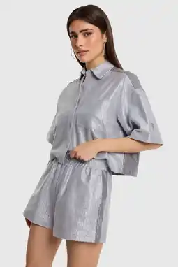 Wehkamp Alix the Label blouse met glitters en tekst - grijs aanbieding