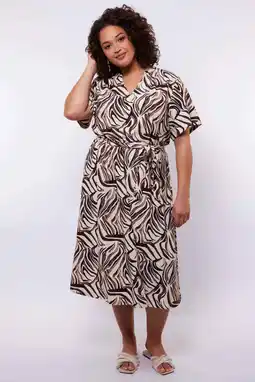 Wehkamp Exxcellent midi jurk beige aanbieding