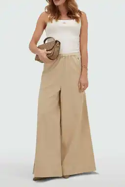 Wehkamp JOSH V wide leg highwaist broek beige aanbieding