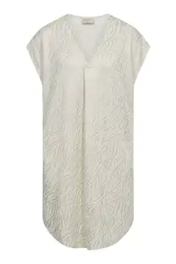 Wehkamp FREEQUENT korte jurk met zebraprint - beige aanbieding