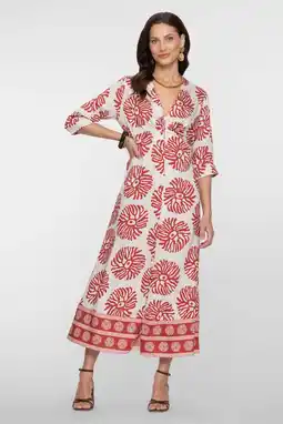 Wehkamp Geisha gebloemde blousejurk rood aanbieding