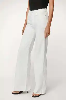 Wehkamp Lois Palazzo Edge high waist wide leg jeans - wit aanbieding