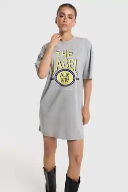 Wehkamp Alix the Label korte T-shirtjurk met print - grijs aanbieding
