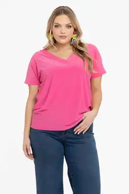 Wehkamp YOEK T-shirt DOLCE van travelstof roze aanbieding