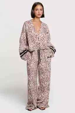 Wehkamp Alix the Label wide leg highwaist casual broek met dierenprint bruin aanbieding