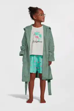 Wehkamp NOUS Kids kinder badstof badjas groen aanbieding