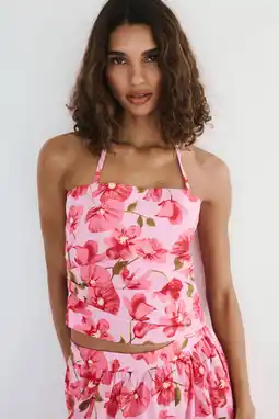 Wehkamp Mango gebloemde top - roze aanbieding
