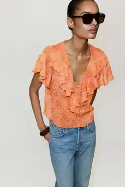 Wehkamp Mango top met paisley - oranje aanbieding