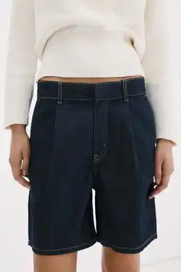 Wehkamp Mango wide leg regularwaist short dark blue denim aanbieding