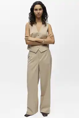 Wehkamp OBJECT wide leg regularwaist pantalon met krijtstreep aanbieding