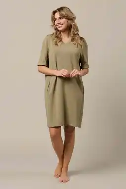 Wehkamp Co Woman sweatjurk kaki aanbieding