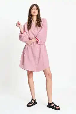Wehkamp POM Amsterdam gestreepte blousejurk roze aanbieding