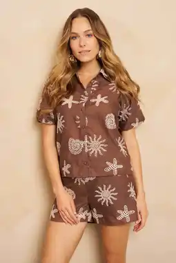 Wehkamp Lofty Manner blouse met borduursels - bruin aanbieding