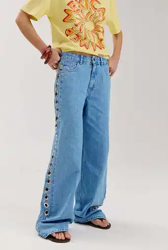 Wehkamp HARPER & YVE wide leg jeans light blue denim aanbieding