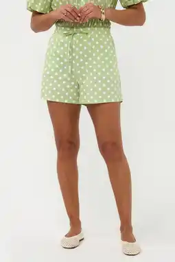 Wehkamp Ydence regular highwaist casual short met stippen lichtgroen aanbieding