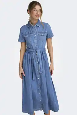 Wehkamp ONLY denim A-lijn jurk medium blue denim aanbieding