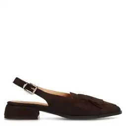 Wehkamp Manfield suède slingback loafers donkerbruin aanbieding