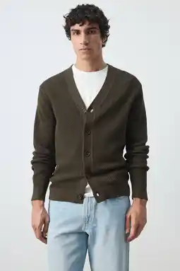 Wehkamp Mango Man vest gebreid donkerbruin aanbieding