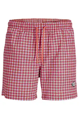 Wehkamp JACK & JONES PANTS STUDIO zwemshort met print koraalrood aanbieding