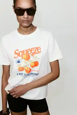 Wehkamp Mango T-shirt met print - ecru aanbieding