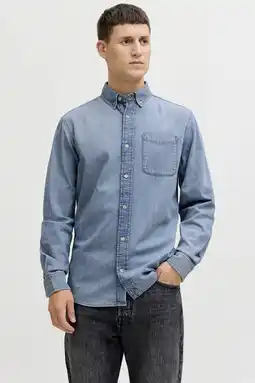 Wehkamp JACK & JONES ESSENTIALS regular casual overhemd lichtblauw aanbieding