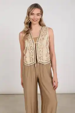 Wehkamp NUKUS regular gilet beige aanbieding