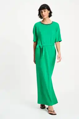 Wehkamp POM Amsterdam T-shirtjurk zomerjurk met glitter groen aanbieding